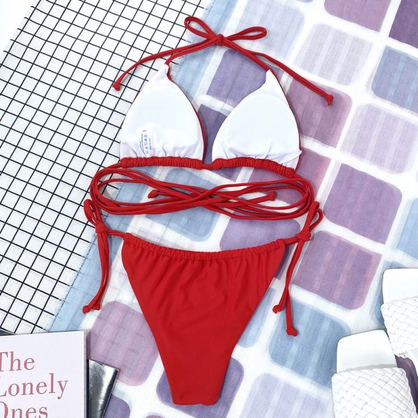 Hygci - Sexy Bandage Bikini Women Swimsuit Push Up Swimwear